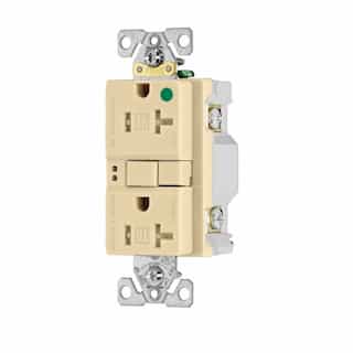 Eaton Wiring 20 Amp Tamper Resistant Hospital Grade GFCI Receptacle Outlet, Ivory