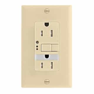 Eaton Wiring 15 Amp Tamper Resistant GFCI Outlet w/ Nightlight, Self-Test, Ivory