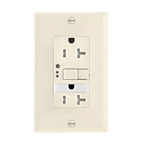 Eaton Wiring 20 Amp Tamper Resistant GFCI Outlet w/ Nightlight, Self-Test, Light Almond