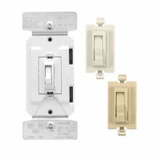 Eaton Wiring Universal Toggle Dimmer w/ White, Ivory and Light Almond Presets