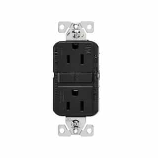 Eaton Wiring 15A TR & WR Slim Self-Test GFCI Receptacle Outlet, B&S, 125V, Black