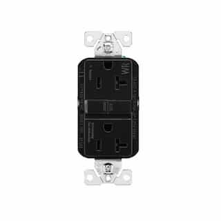 Eaton Wiring 20A TR & WR Slim Self-Test GFCI Receptacle Outlet, B&S, 125V, Black