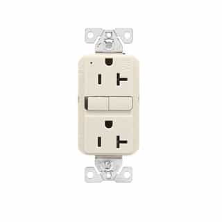 Eaton Wiring 20A TR & WR Slim Self-Test GFCI Receptacle Outlet, B&S, 125V,L. Almond