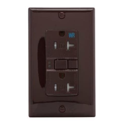 Eaton Wiring 20 Amp Tamper & Weather Resistant GFCI Receptacle Outlet, Brown