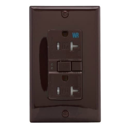 Eaton Wiring 20 Amp Tamper & Weather Resistant GFCI NAFTA-Compliant Outlet, Brown