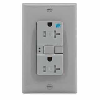 Eaton Wiring 20 Amp Tamper & Weather Resistant GFCI NAFTA-Compliant Outlet, Gray
