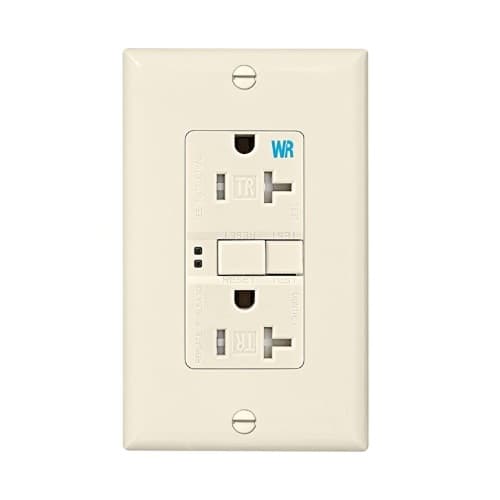 Eaton Wiring 20 Amp Tamper & Weather Resistant GFCI Receptacle Outlet, Light Almond