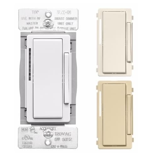Eaton Wiring Wi-Fi Smart Dimmer Color Change Kit, 3-Way, 120V, Ivory/Almond/White