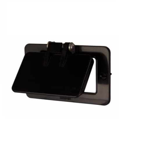 Outlet Box w/ Flip Lid, Decora, Portable, Standard Size, Black