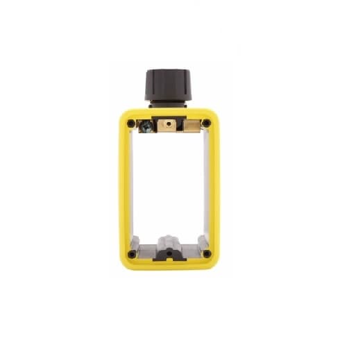 Portable Outlet Box & Duplex Receptacle Cover Plate Kit w/Flip Lid, Yellow