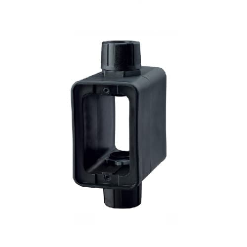 Eaton Wiring Extra Depth, Portable Outlet Box & Duplex Receptacle Cover Plate w/Flip Lid, Black