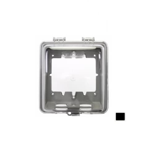 Eaton Wiring In Use Cover Single Receptacle Cover Plate, Extra Depth, 1.56-in Dia., Black