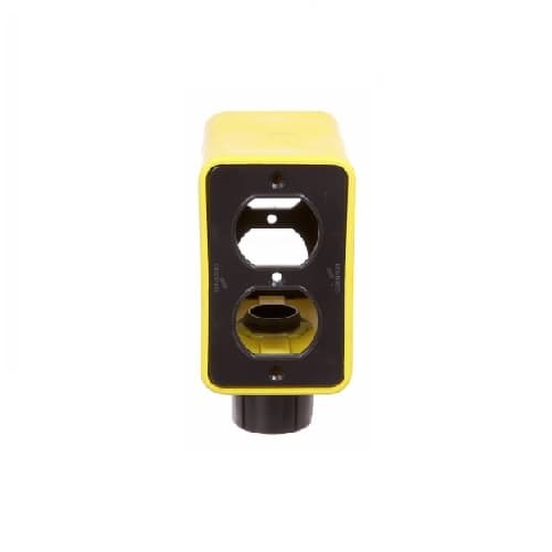 Eaton Wiring Portable Outlet Box & Duplex Receptacle Cover Plate Kit, Extra Depth, Yellow