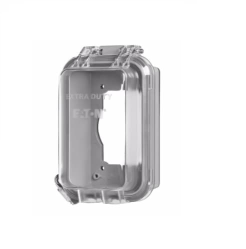Eaton Wiring 1-Gang Weather Protective Cover, Extra Duty, Vertical, Grey