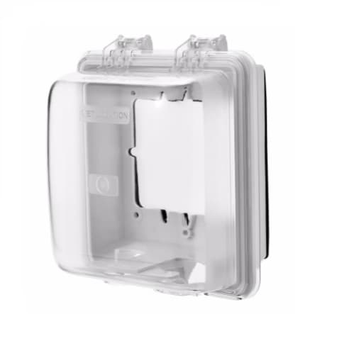Eaton Wiring 2-Gang Weather Protective Cover, Self-Closing, White