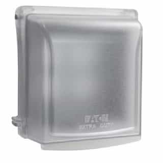 Eaton Wiring While-In-Use Weatherproof Extra-Duty Cover, 2G, Vertical Mount, Clear