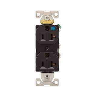 Eaton Wiring 20 Amp Weather Resistant NEMA 5-20R Duplex Receptacle Outlet, Brown