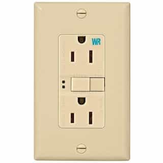 Eaton Wiring 15 Amp Weather Resistant GFCI Receptacle NAFTA-Compliant Outlet, Ivory
