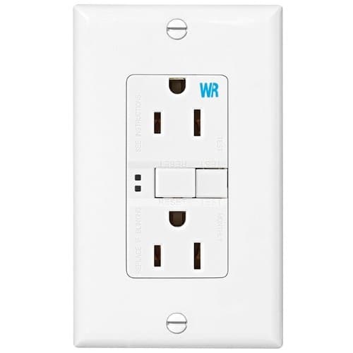 Eaton Wiring 15 Amp Weather Resistant GFCI Receptacle NAFTA-Compliant Outlet, White