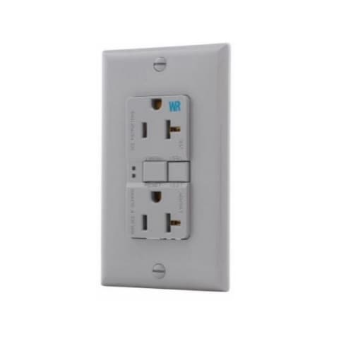 Eaton Wiring 20 Amp Weather Resistant GFCI Receptacle NAFTA-Compliant Outlet, Gray