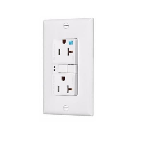Eaton Wiring 20 Amp Weather Resistant GFCI Receptacle NAFTA-Compliant Outlet, White