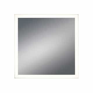 32-in 36W Square Mirror, 120V, Selectable CCT, Silver