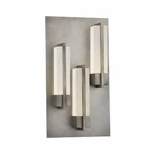 10W Pari Outdoor Wall Sconce, 3-Light, 800 lm, 120V, 3000K, Silver