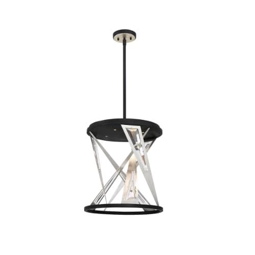 16-in 24W Round Chandelier, Dimmable, 1920 lm, 120V, 3000K, BLK