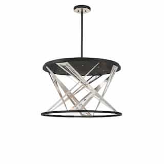28-in 48W Round Chandelier, Dimmable, 3840 lm, 120V, 3000K, BLK