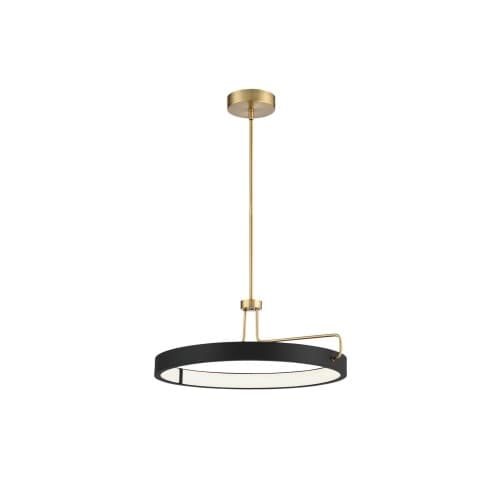 26-in 32W LED Wall Pendant, Round, Dim, 1800 lm, 120V, 3000K, Brass