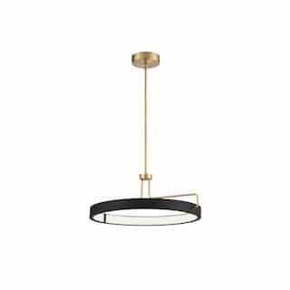 26-in 32W LED Wall Pendant, Round, Dim, 1800 lm, 120V, 3000K, Brass
