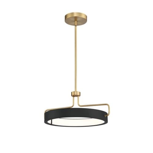18-in 23W LED Wall Pendant, Round, Dim, 1100 lm, 120V, 3000K, Brass