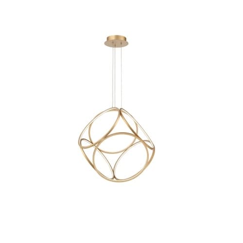 24-in 40W LED Wall Pendant, Round, Dim, 2000 lm, 120V, 3000K, Gold