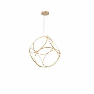 34-in 70W LED Wall Pendant, Round, Dim, 3500 lm, 120V, 3000K, Gold