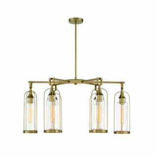 35-in 360W LED Linear Chandelier, Dimmable, 6-Light, 120V, Gold