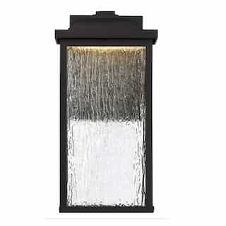12-in 8W LED Outdoor Wall Sconce, Dim 120V, 400 lm, 3000K, Black