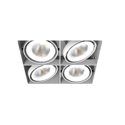 12-in 104W Recessed Downlight, Quad, Flood, 120V, 1000 lm, 3000K, WH
