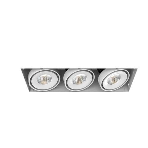 12-in 45W Recessed Downlight, 3-Light, Flood, 120V, 3870 lm, 3500K, WH