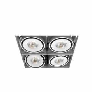 8-in 60W Recessed Downlight, 4-Light, Flood, 120V, 5160 lm, 3000K, WH
