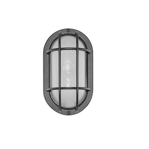 Euri Lighting 6.2W LED Bulk Head Light w/ Ribbed Glass, 434 lm, 120V, 5000K, Black