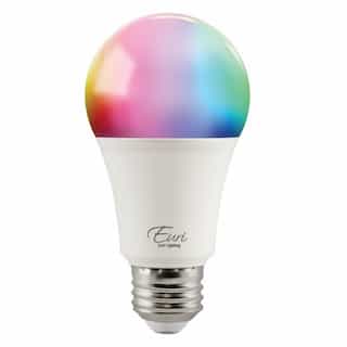Euri Lighting 9W Smart LED A19 Bulb, Dimmable, E26, 810 lm, 120V, Multicolor Selectable CCT