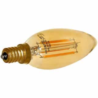 2400K 4W B10-2000a Amber Tint LED Filament Bulbs with E12 base