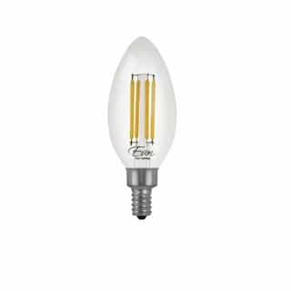 Euri Lighting 5.5W LED B10 Filament Bulb, Dimmable, E12, 500 lm, 120V, 2700K