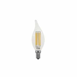 Euri Lighting 4.5W LED B10 Filament Bulb, Dimmable, E12, 500 lm, 120V, 2700K