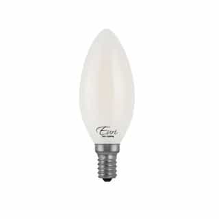 Euri Lighting 4.5W LED B10 Filament Bulb, Dimmable, E12, 450 lm, 120V, 2700K, Frosted