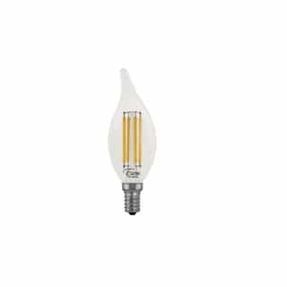 Euri Lighting 4.5W LED BA10 Filament Bulb, Dimmable, E12, 500 lm, 120V, 2700K