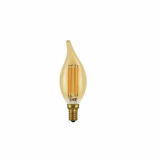 Euri Lighting 4.5W LED BA10 Filament Bulb, Dimmable, E12, 350 lm, 120V, 2200K