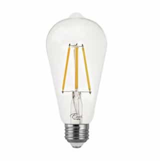 Euri Lighting 7W LED ST19 Filament Bulb, Dimmable, E26, 800 lm, 120V, 3000K