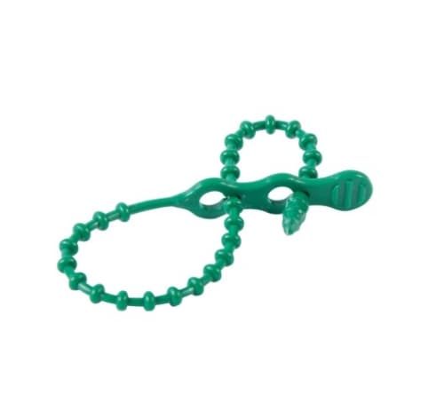 18" Green Beaded Cable Ties
