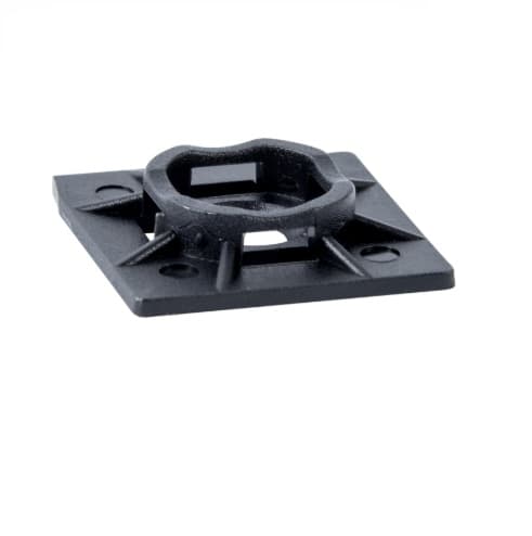 Mounting Base for Cable Ties, 1 x 1", Black